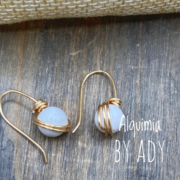 Alquimia by ADY Gold and Cream Earrings - Picture 2 of 8